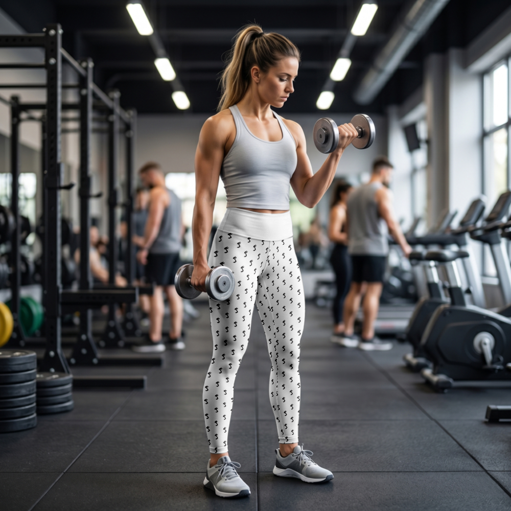 Damskie Legginsy Sportowe AOP
