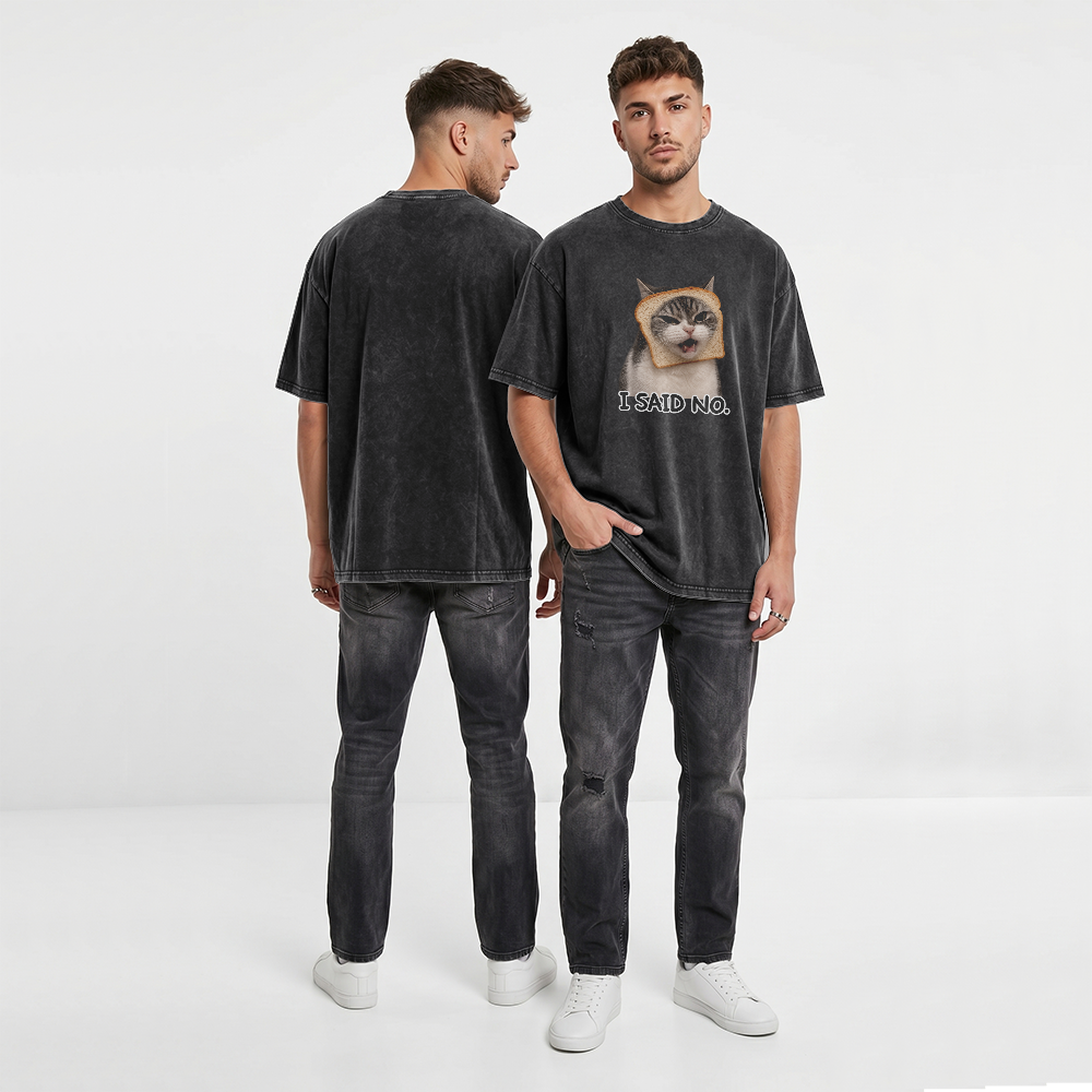 Acid Washed Heavy Oversize Tee BY189 (I said no)