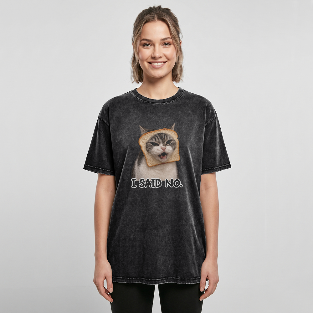 Acid Washed Heavy Oversize Tee BY189 (I said no)