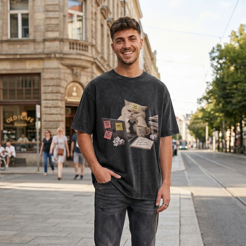 Acid Washed Heavy Oversize Tee BY189 (I need a break)