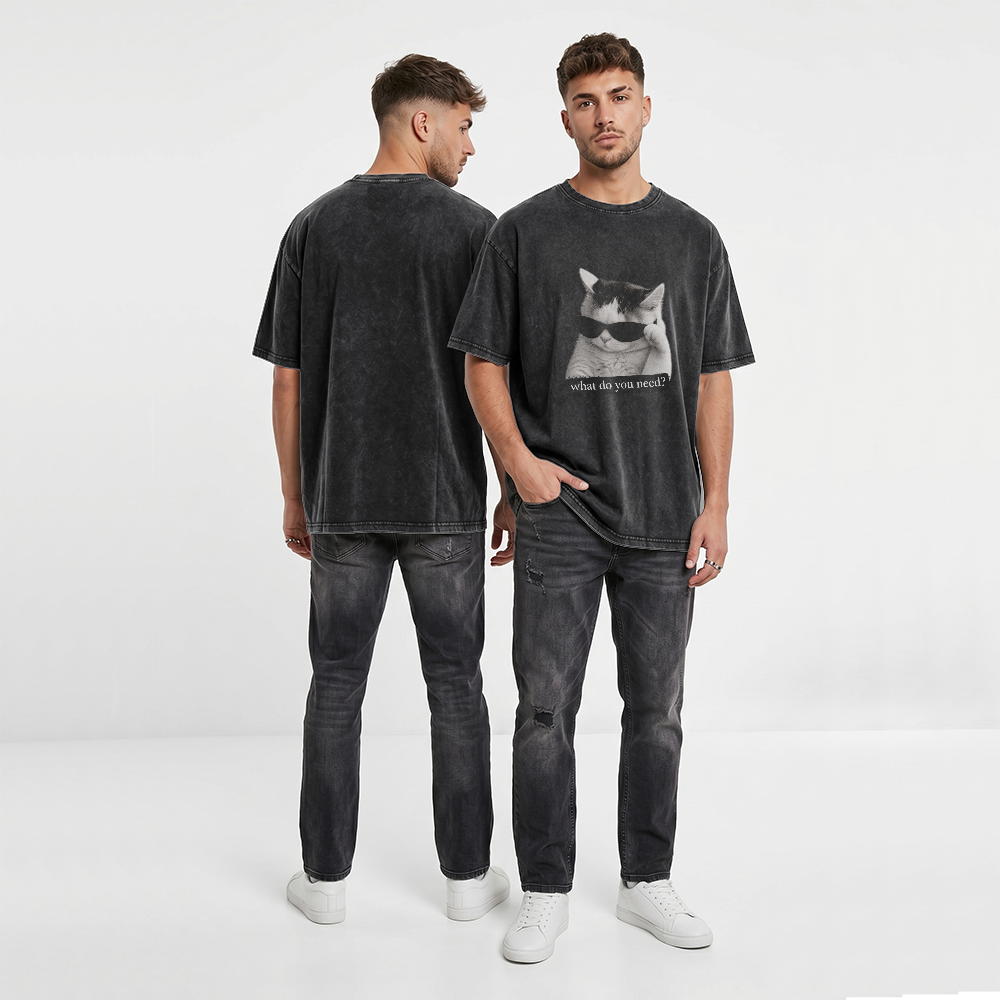 Acid Washed Heavy Oversize Tee BY189 (What do you need?)