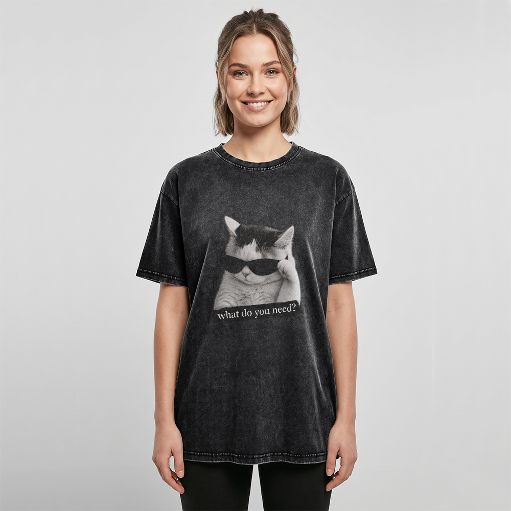 Acid Washed Heavy Oversize Tee BY189 (What do you need?)