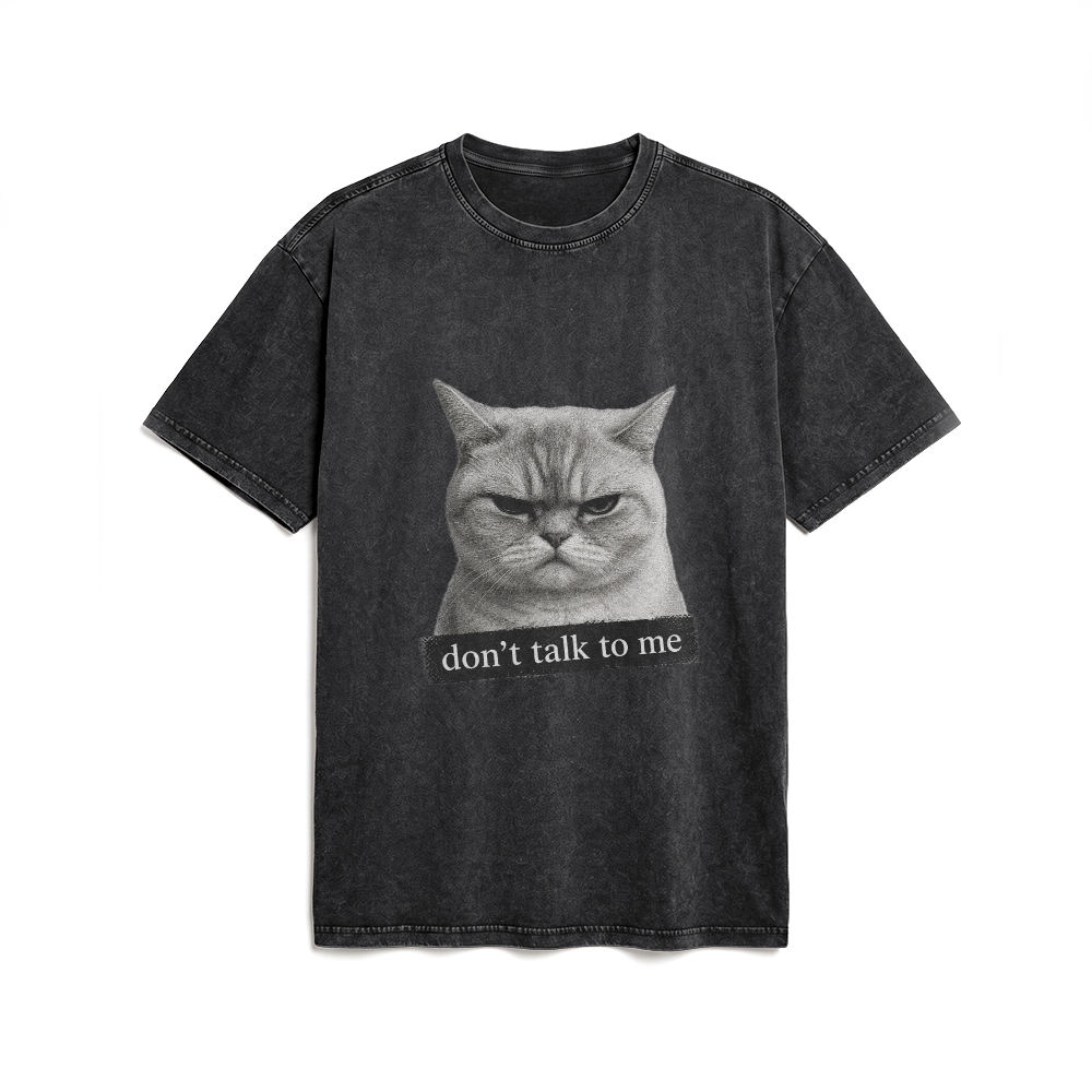 Acid Washed Heavy Oversize Tee BY189 (Don't talk to me)
