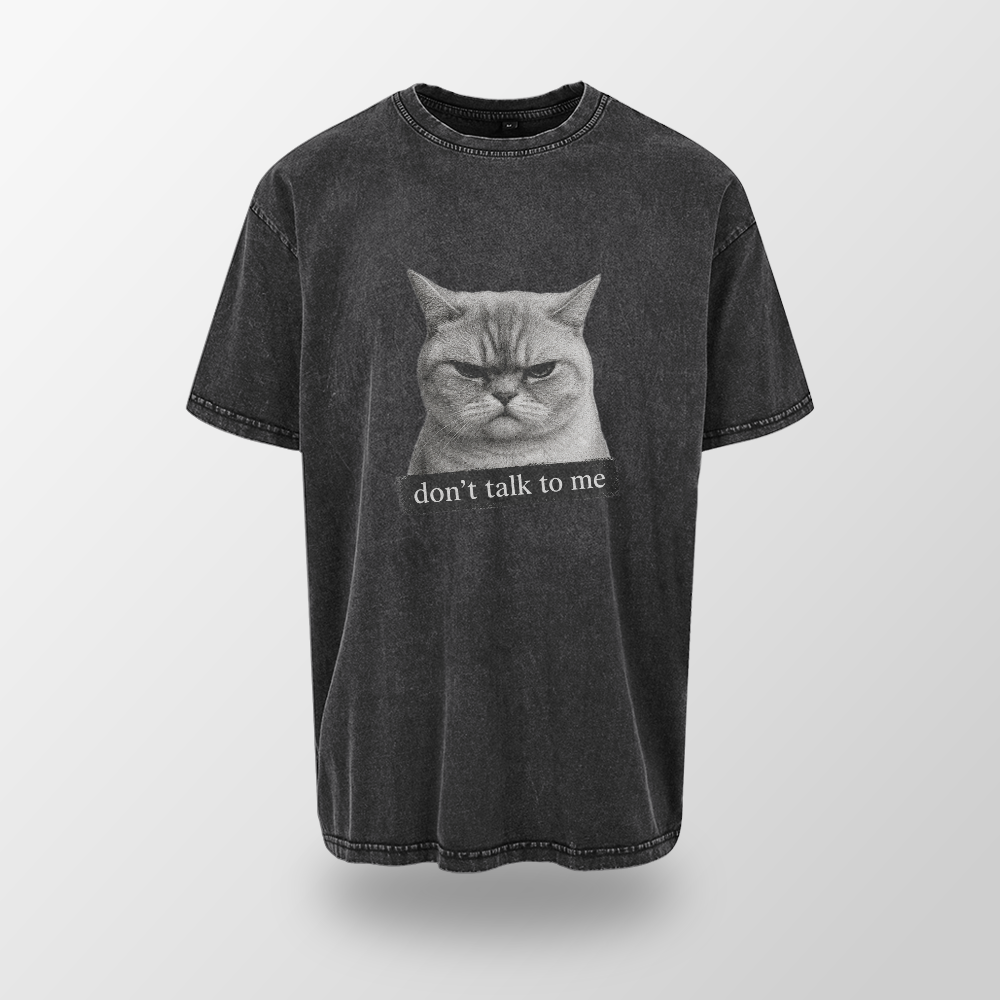 Acid Washed Heavy Oversize Tee BY189 (Don't talk to me)