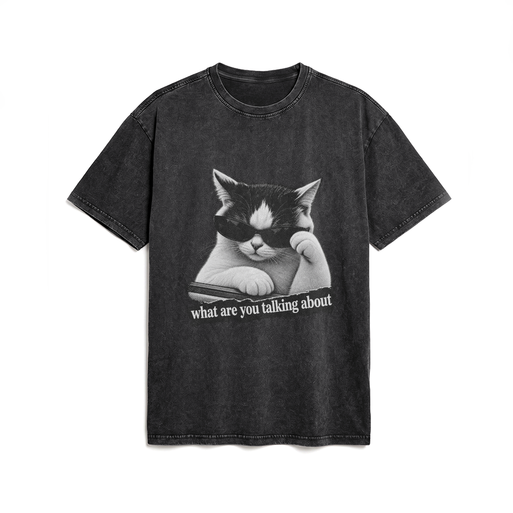 Acid Washed Heavy Oversize Tee BY189 (What are you talking about?)