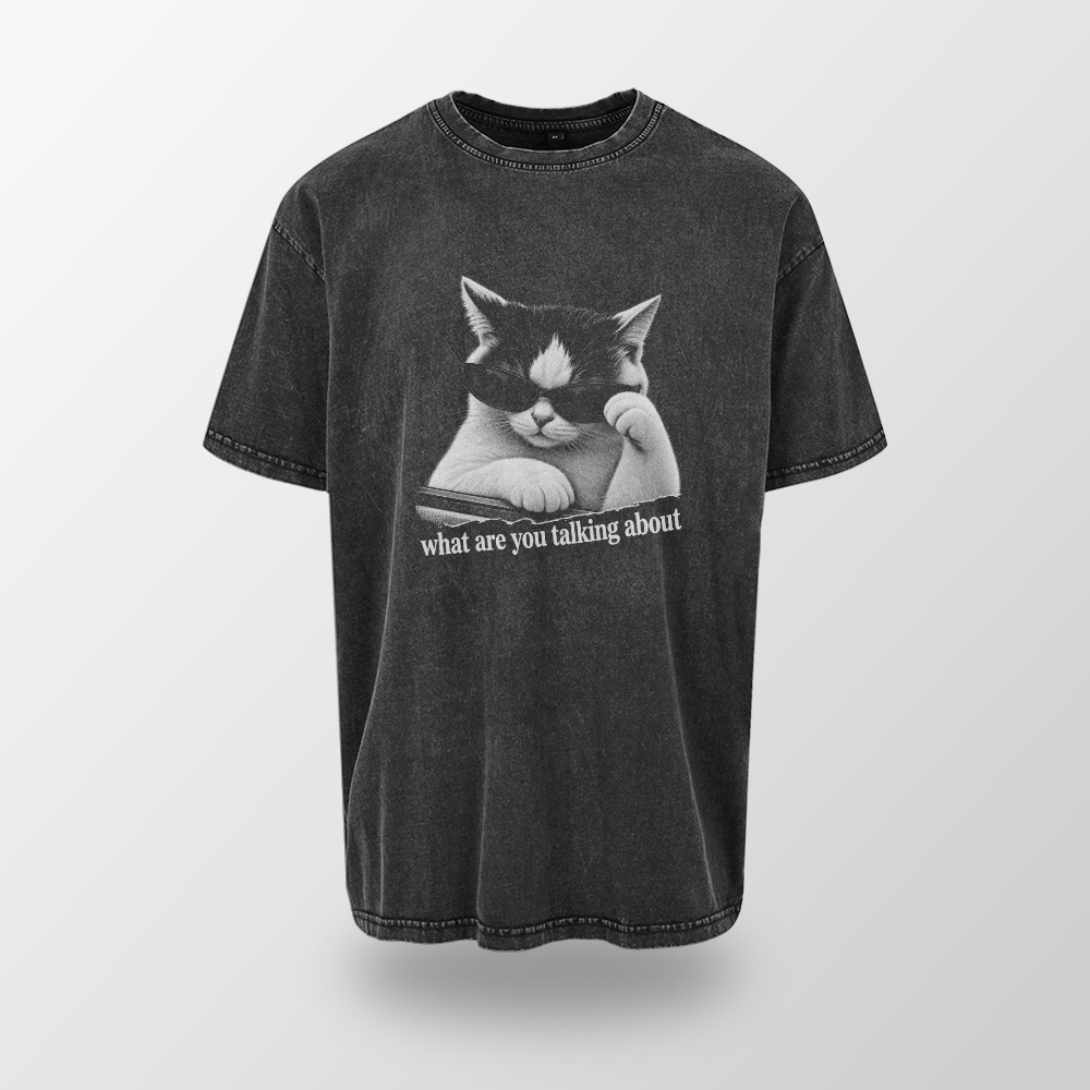 Acid Washed Heavy Oversize Tee BY189 (What are you talking about?)