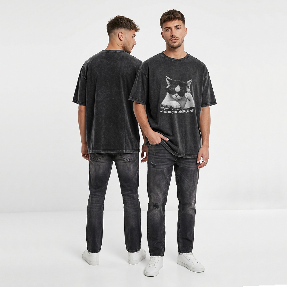 Acid Washed Heavy Oversize Tee BY189 (What are you talking about?)