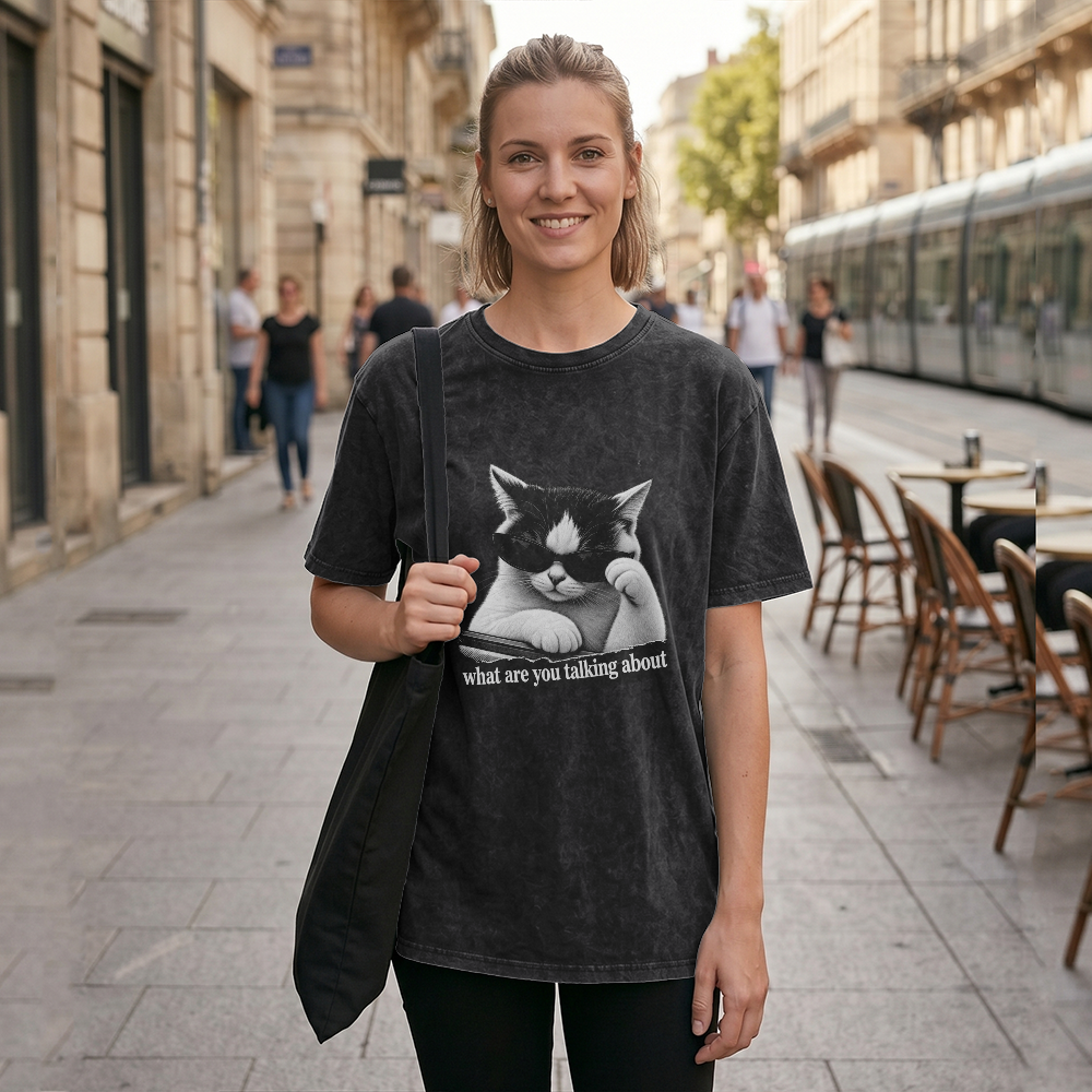 Acid Washed Heavy Oversize Tee BY189 (What are you talking about?)