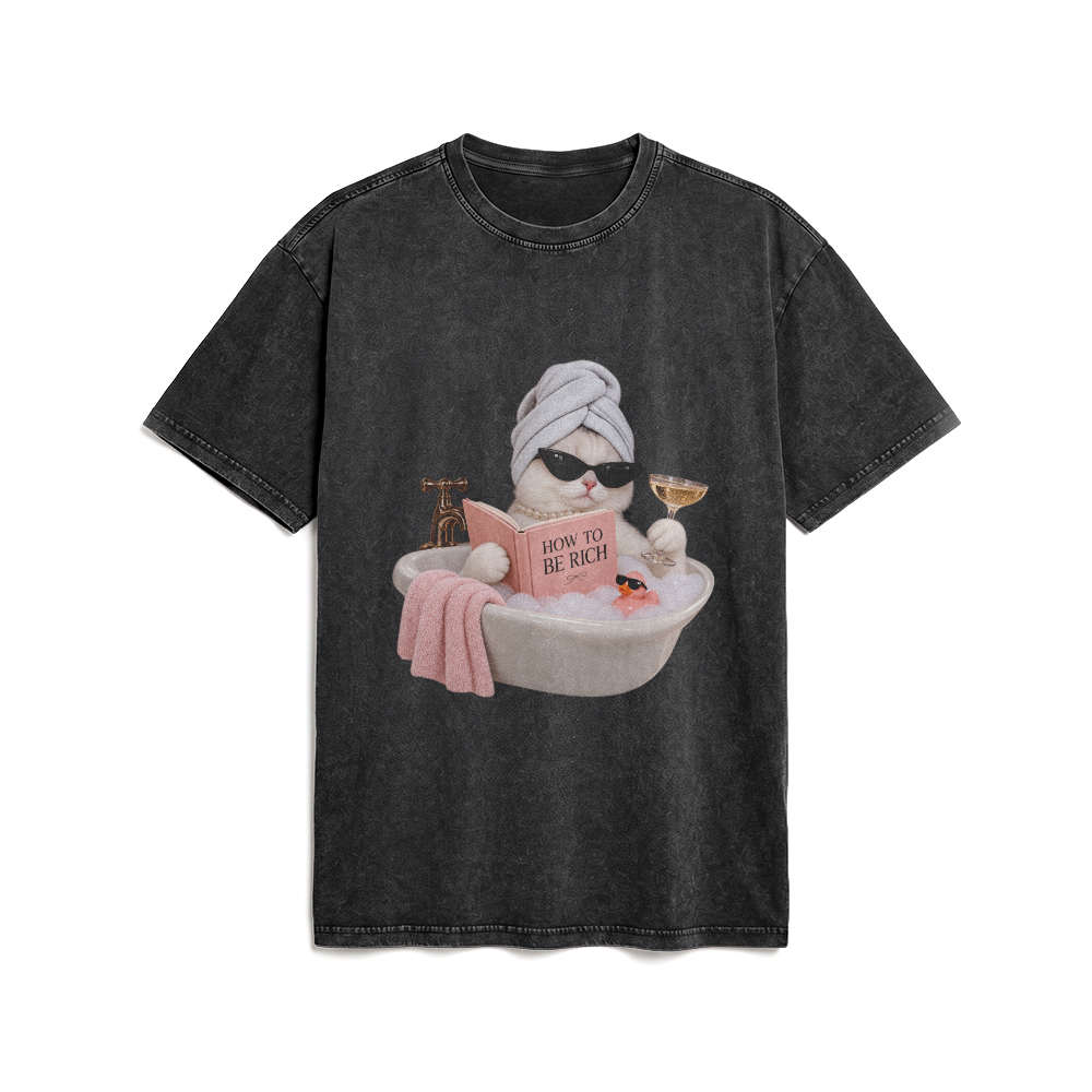 Acid Washed Heavy Oversize Tee BY189 (How to be rich)