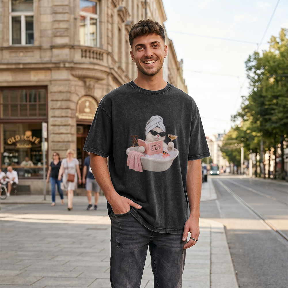 Acid Washed Heavy Oversize Tee BY189 (How to be rich)