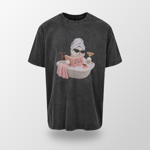 Acid Washed Heavy Oversize Tee BY189 (How to be rich)