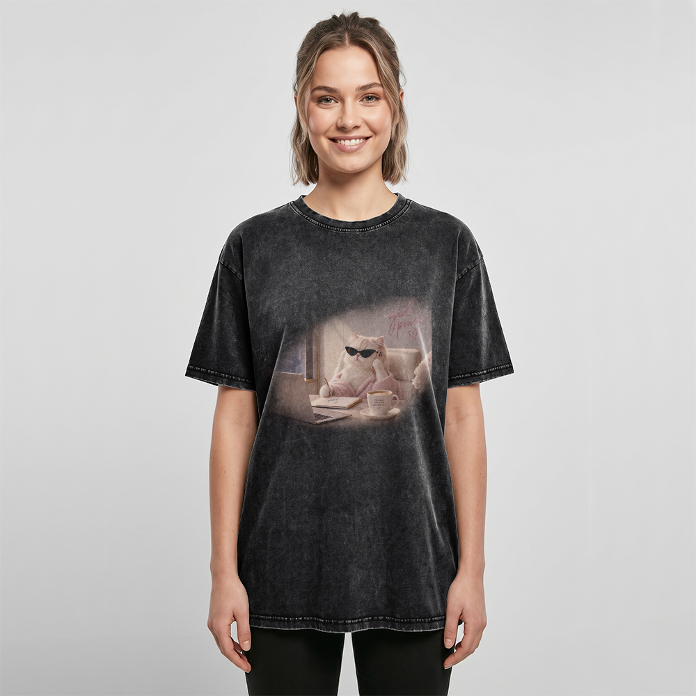 Acid Washed Heavy Oversize Tee BY189 (Girl power)