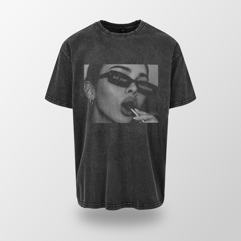 Acid Washed Heavy Oversize Tee BY189 (Not your business)