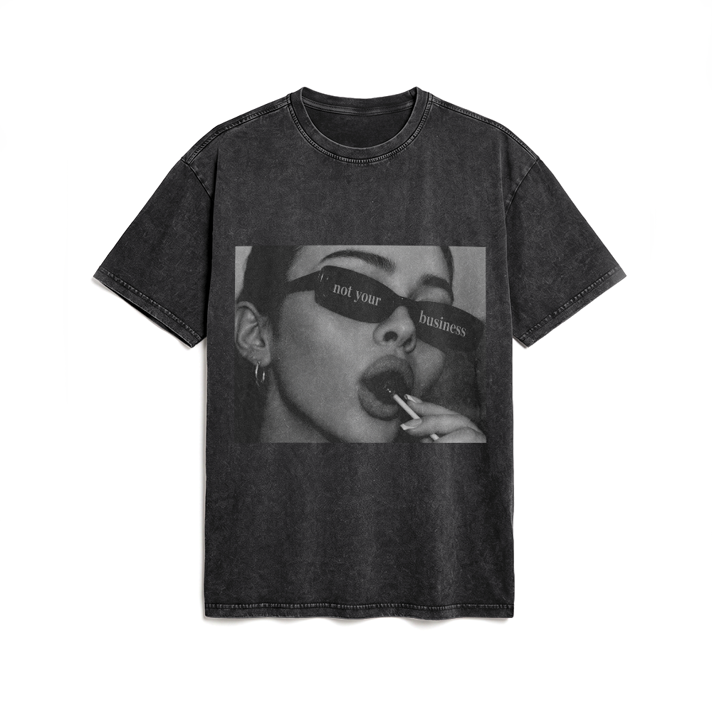 Acid Washed Heavy Oversize Tee BY189 (Not your business)