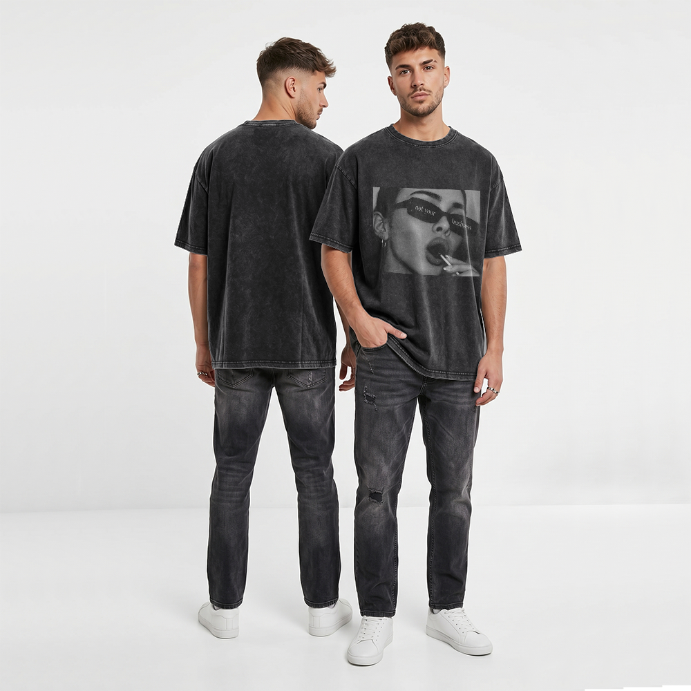 Acid Washed Heavy Oversize Tee BY189 (Not your business)