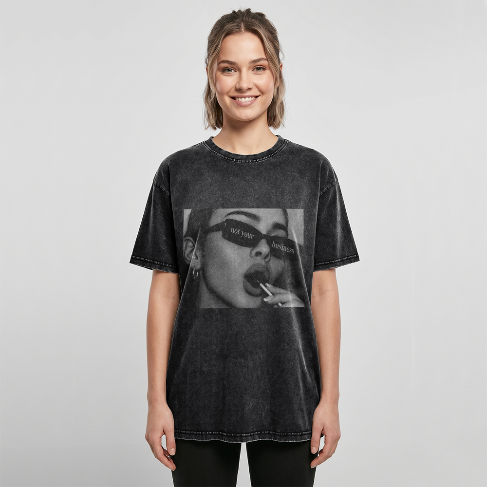 Acid Washed Heavy Oversize Tee BY189 (Not your business)
