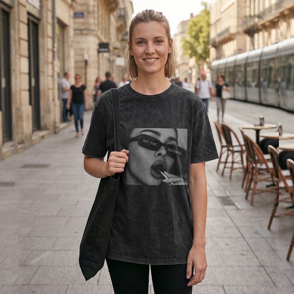 Acid Washed Heavy Oversize Tee BY189 (Not your business)