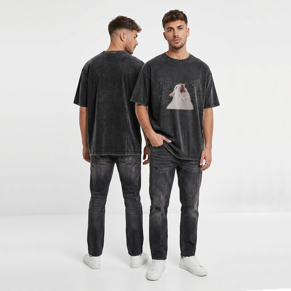 Acid Washed Heavy Oversize Tee BY189 (AI will do it fast)