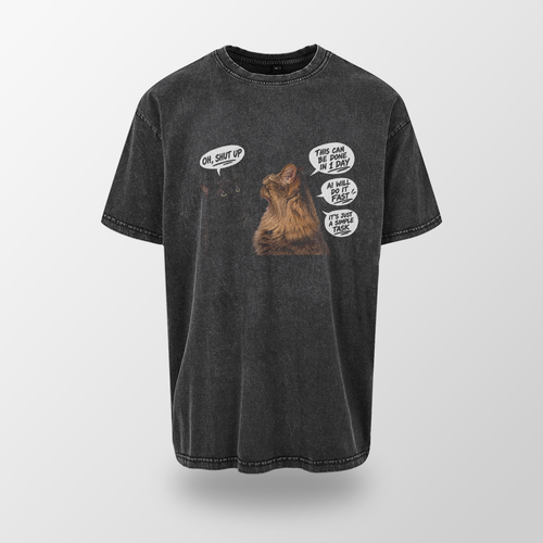 Acid Washed Heavy Oversize Tee BY189 (This can be done in one day)