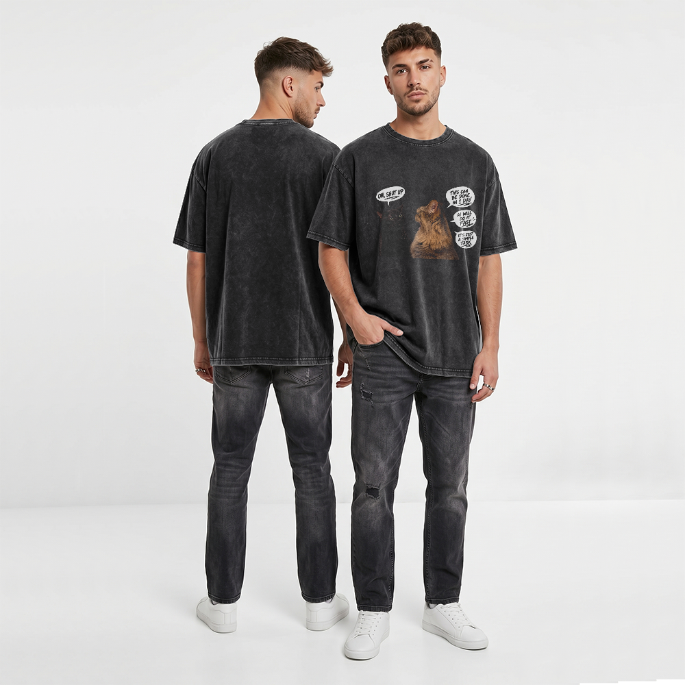 Acid Washed Heavy Oversize Tee BY189 (This can be done in one day)