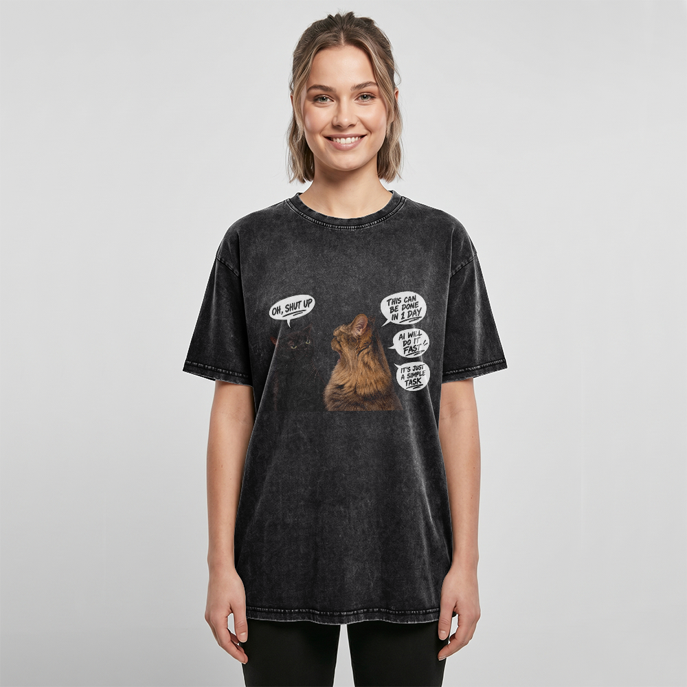 Acid Washed Heavy Oversize Tee BY189 (This can be done in one day)