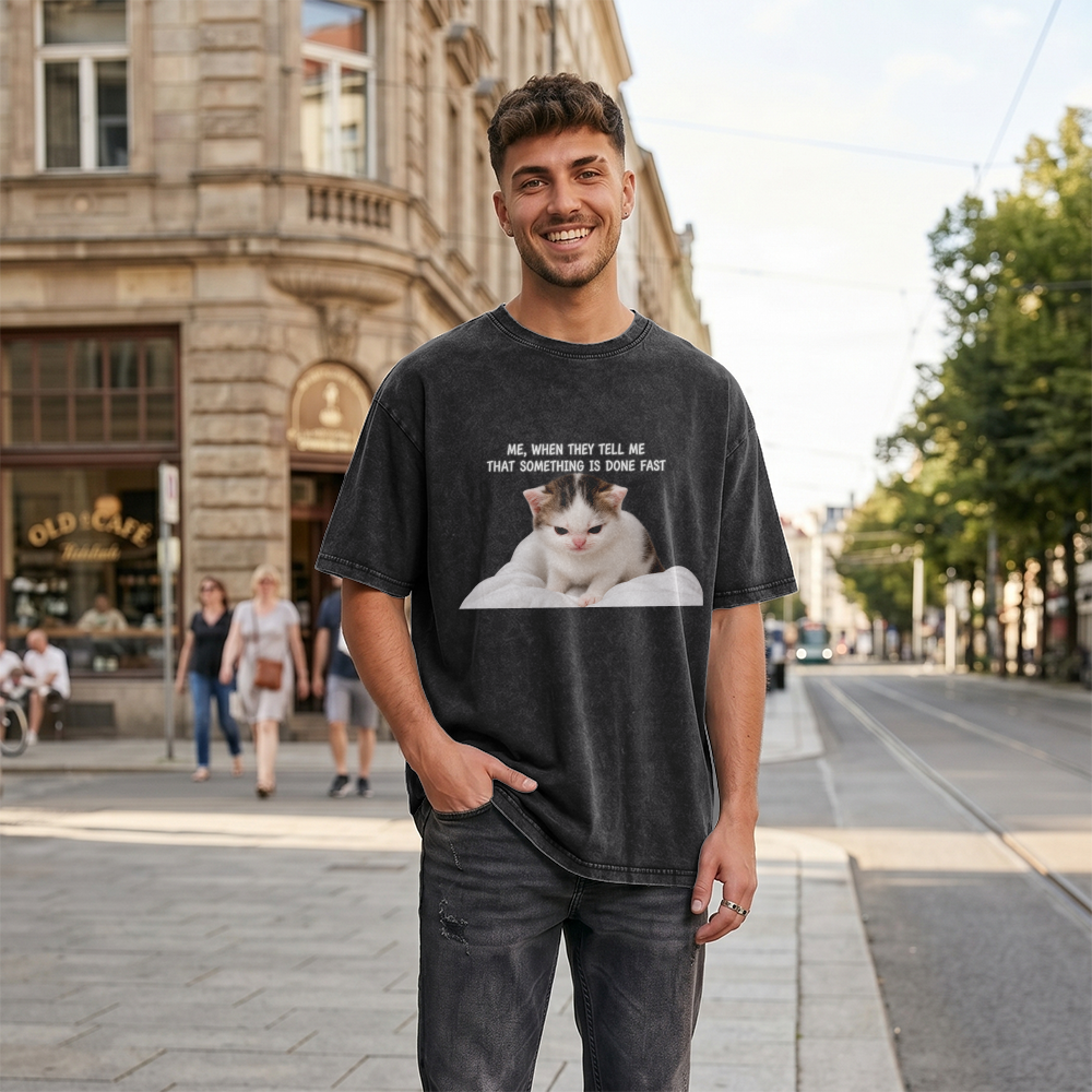 Acid Washed Heavy Oversize Tee BY189 (Me, when they tell me that smth is done fast)