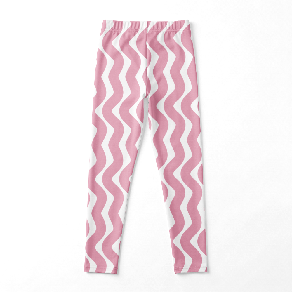 Dziecięce Legginsy Sportowe (Różowo-białe)
