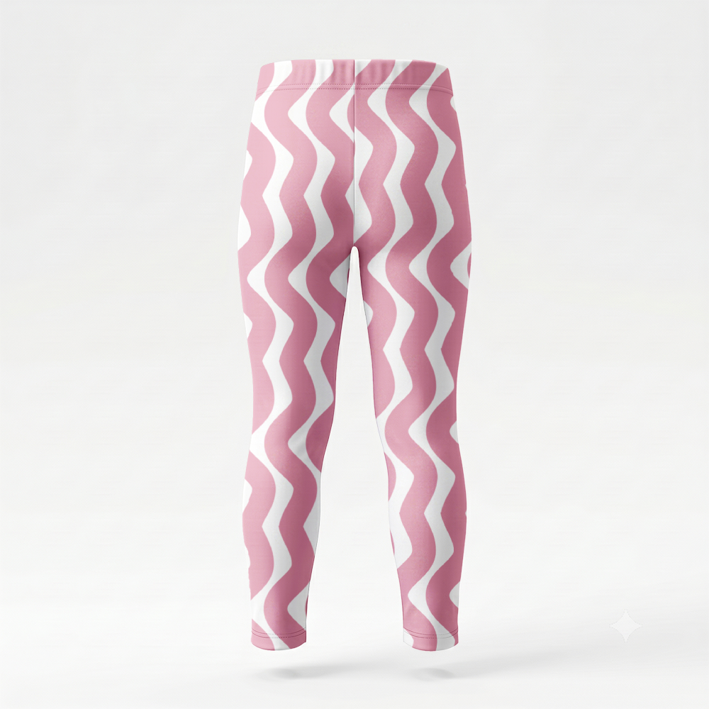 Dziecięce Legginsy Sportowe (Różowo-białe)