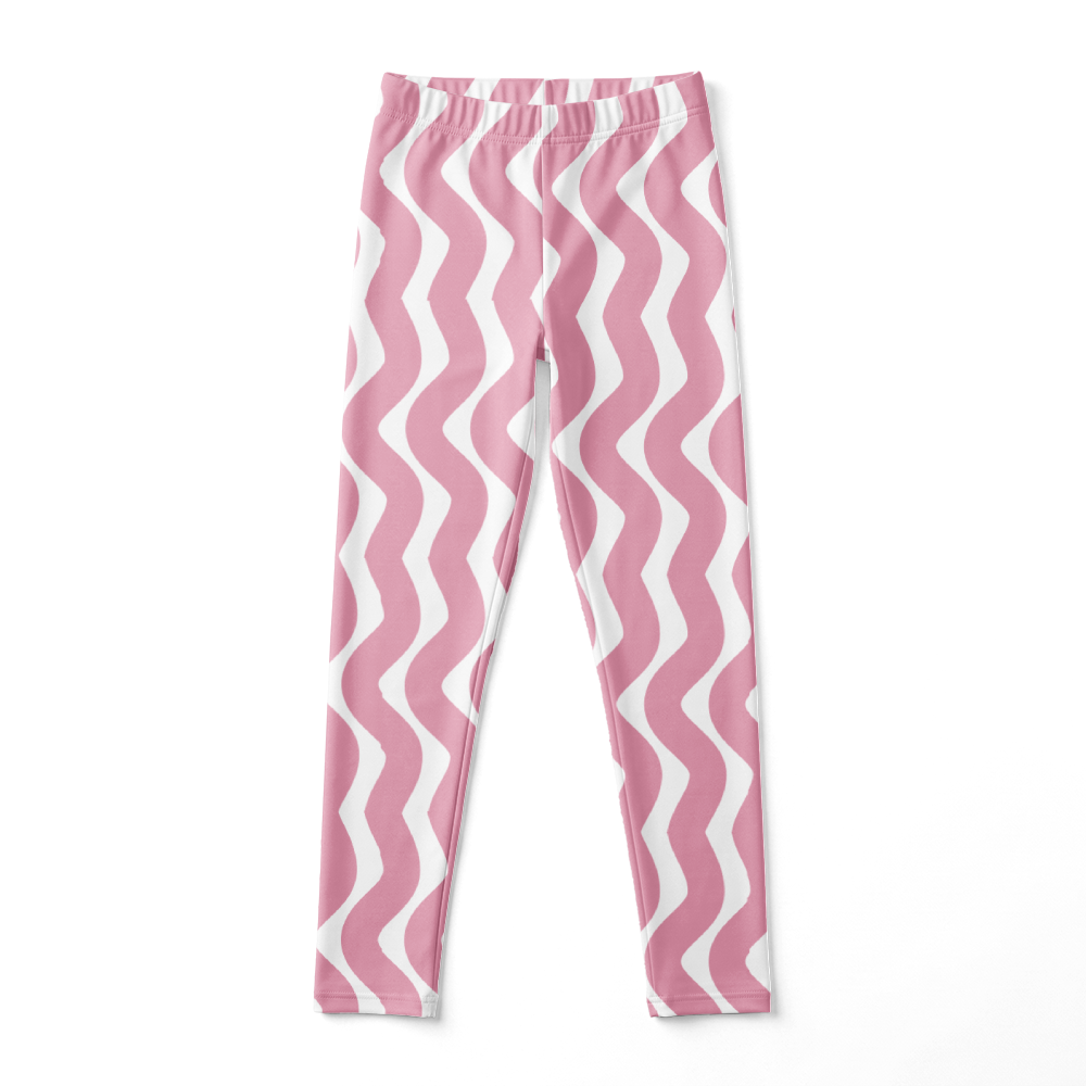 Dziecięce Legginsy Sportowe (Różowo-białe)