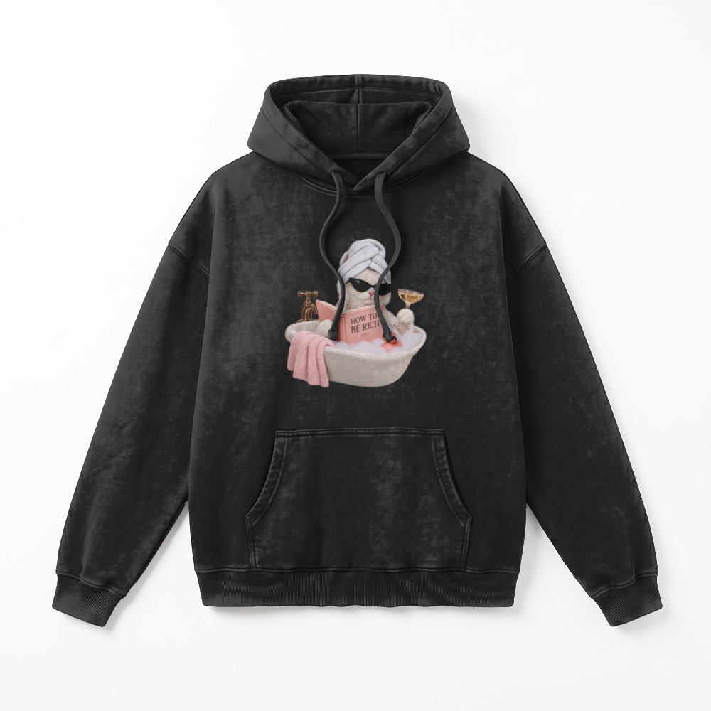 Slammer 2.0 Vintage Heavyweight Washed Hoodie (How to be rich?)
