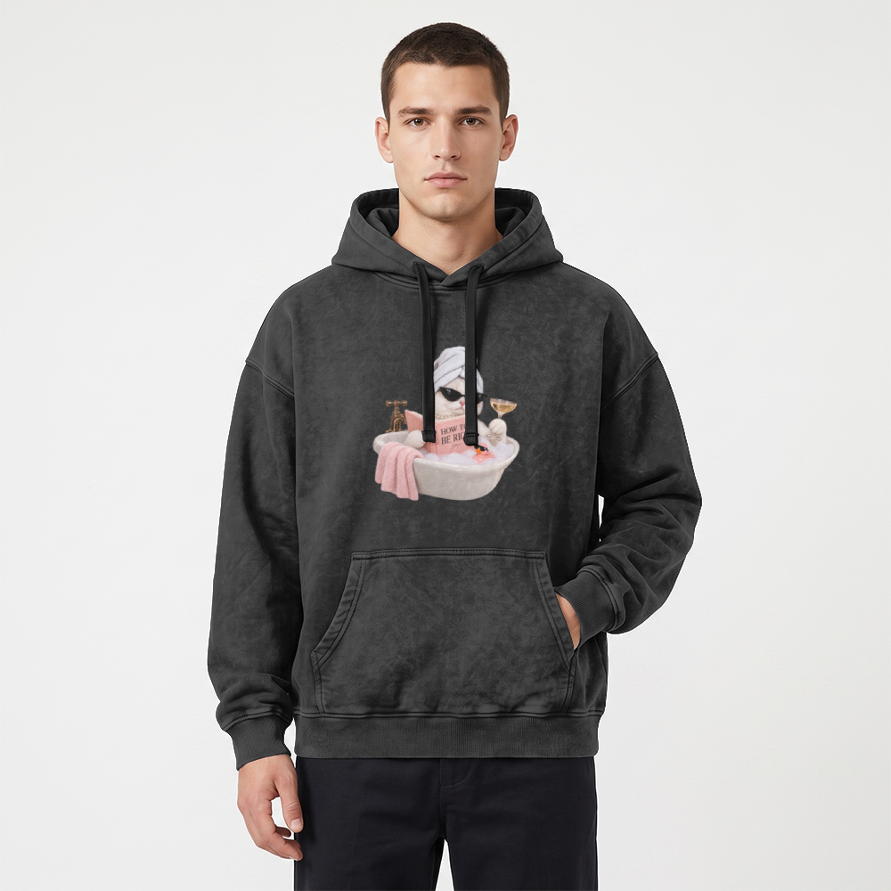 Slammer 2.0 Vintage Heavyweight Washed Hoodie (How to be rich?)