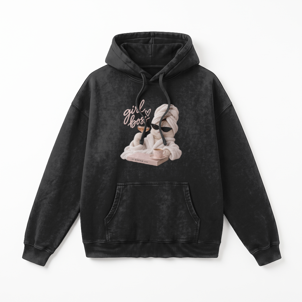 Slammer 2.0 Vintage Heavyweight Washed Hoodie (Girl boss)