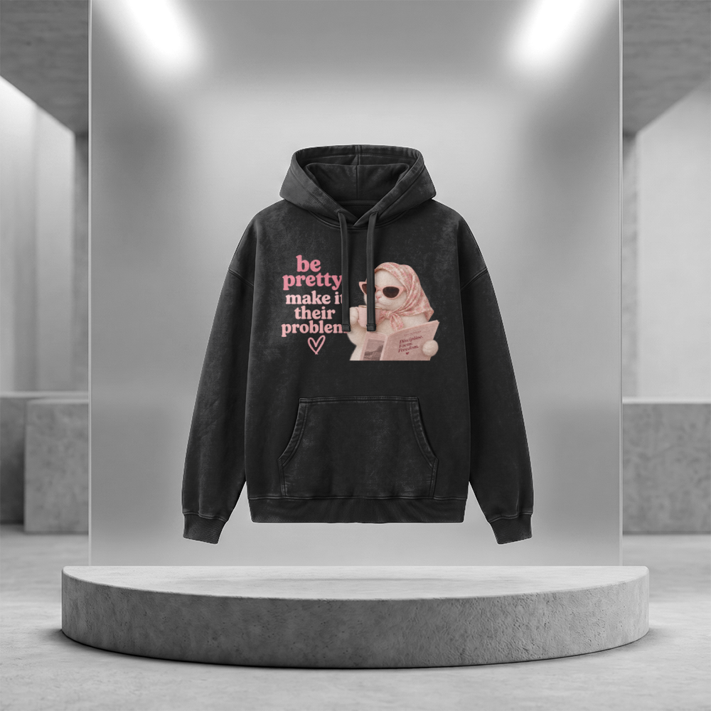Slammer 2.0 Vintage Heavyweight Washed Hoodie (Be pretty, make it their problem)