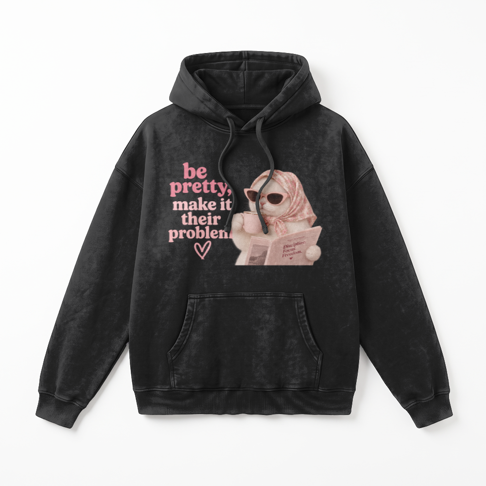 Slammer 2.0 Vintage Heavyweight Washed Hoodie (Be pretty, make it their problem)
