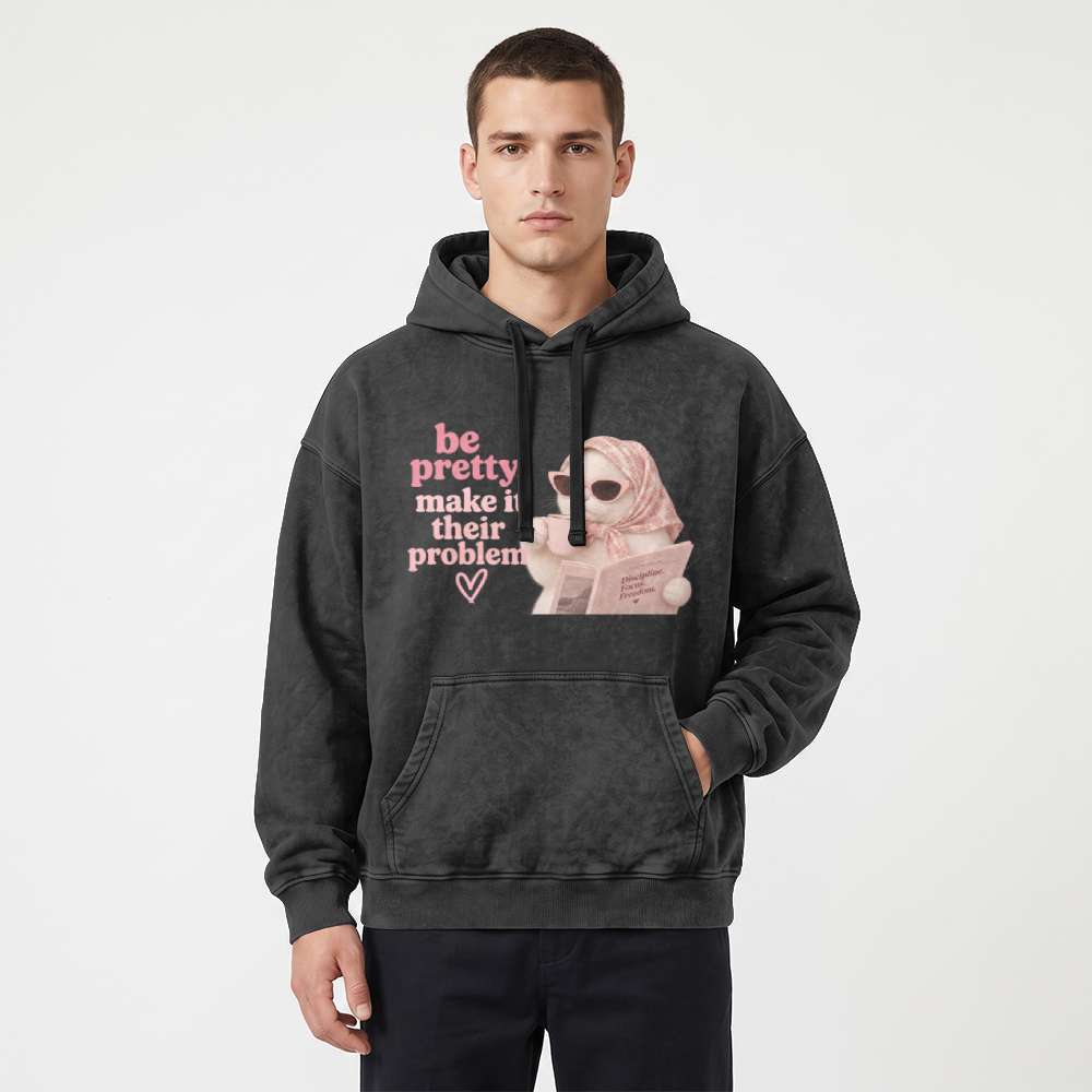 Slammer 2.0 Vintage Heavyweight Washed Hoodie (Be pretty, make it their problem)